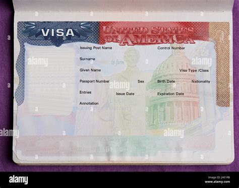 blank american visa in passport page empty visa to enter united stock