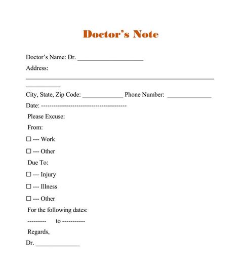 top  printable doctors note  work  pierce blog