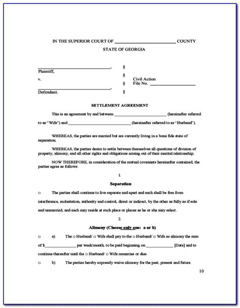 printable divorce forms  georgia form resume examples bxamvaww