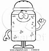 Salt Shaker Clipart Mascot Waving Coloring Cartoon Thoman Cory Outlined Vector 2021 sketch template