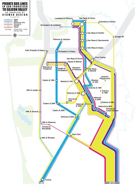 the hidden bus routes in san francisco that are only for techno elites