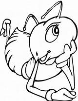 Ant Coloring Pages Kids Ants Drawing Printable Thinking Colouring Hormigas Template Animal Color Clipart Boyama Line Insects Sayfaları Caricaturas Gif sketch template
