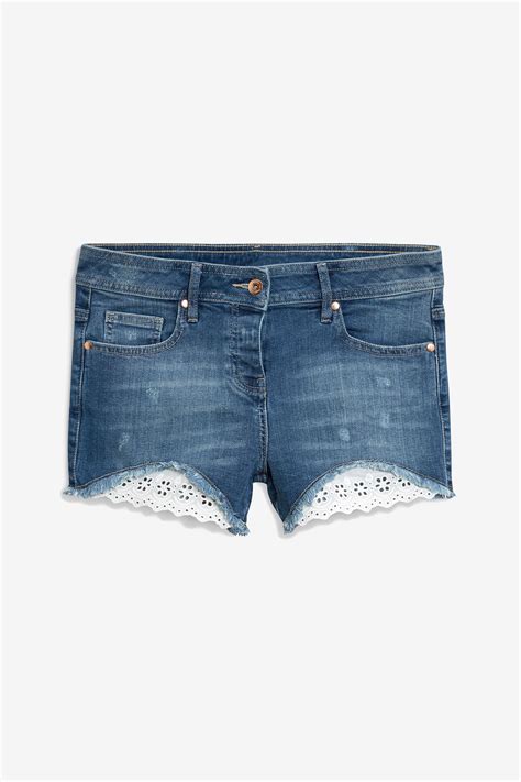 buy blue denim shorts    uk  shop