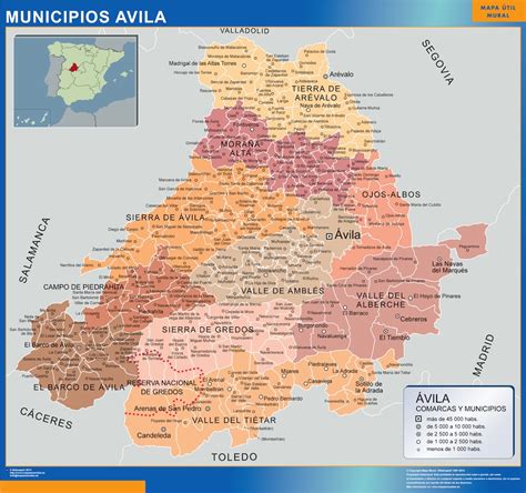 mapa municipios provincia avila mapas murales de espana  el mundo