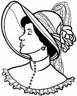 Victorian Faces Hat Lady Line Brimmed Vinyl Decals Customize Sticker Wide Beevault Signspecialist Pages sketch template