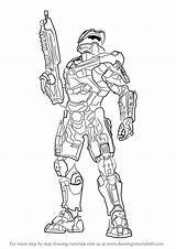 Halo Chief Master Draw Drawing Drawings Step Easy Armor Tutorials Line Coloring Pages Drawingtutorials101 Spartan Outline Colouring Cool Game Helmet sketch template
