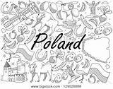 Coloring Poland Designlooter Doodle Objects Characters Cartoon Vector Line Book Set 357px 64kb sketch template