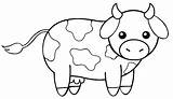 Cow Coloring Pages Animal Printable Baby Cartoon Cute Template Farm Color Cows Kids Sheets Print Colour Spots Animated Book Cool2bkids sketch template