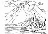 Coloring Landscape Pages Printable Mountain Colorings Color Print Adult Mountains Getcolorings Getdrawings Landscaping sketch template