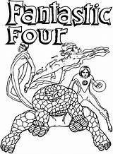 Fantastic Four Coloring Pages Drawings Cartoon Grimm Ben sketch template