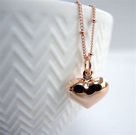 rose gold heart pendant necklace   alphabet gift shop