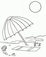 Coloring Umbrella Pages Beach Popular sketch template