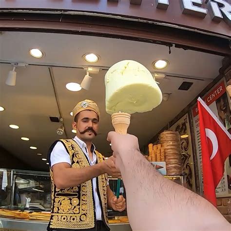 turkish ice cream vendor puts on an impressive show