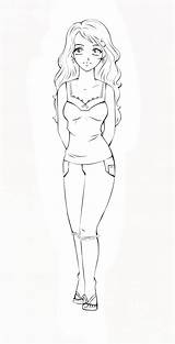 Drawing Girl Body Whole Sketches Woman Sketch Cool Drawings Anime Paintingvalley sketch template
