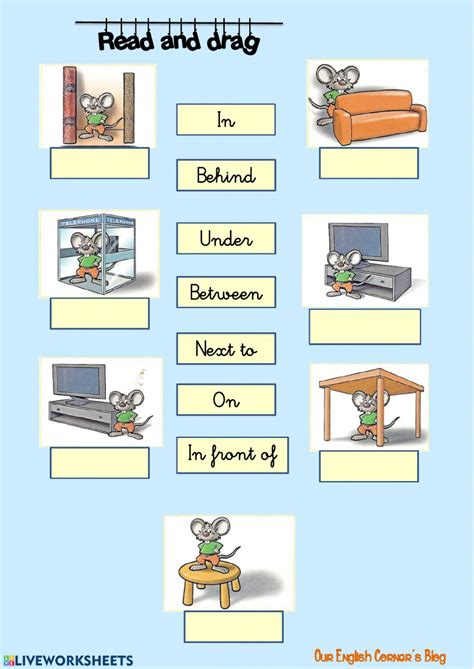 prepositions  place interactive exercise