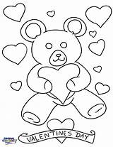 Coloring Valentine Pages Bear Valentines Teddy Color Getcolorings Printable sketch template
