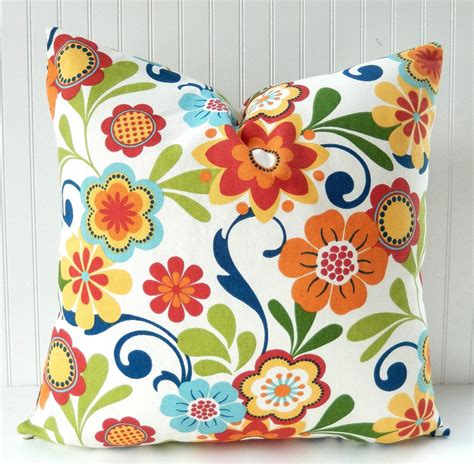 floral pillow cover throw pillow decorative pillow red