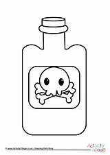 Poison Bottle Colouring Coloring Pages Template Halloween sketch template