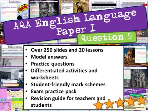 aqa english language paper  question  teaching resources