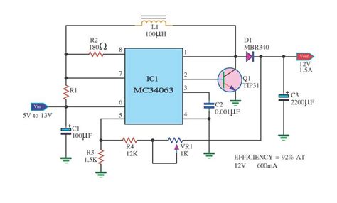 electronics circuit application mc voltage variable regulator circuit