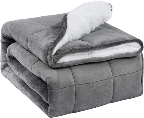 buzio sherpa fleece weighted blanket  adult kg thick fuzzy bed blanket  soft plush
