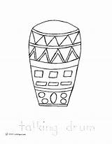 Coloring Drum African Popular Drawing sketch template