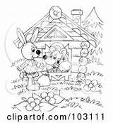 Illustration Rf Royalty Clipart Wandering Rabbit Outline Coloring House Spots Wanderer Covered Man Holmes Dennis Designs sketch template