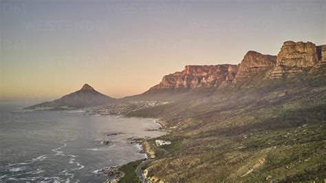 south africa aerial view  twelve apostles  dusk stock photo
