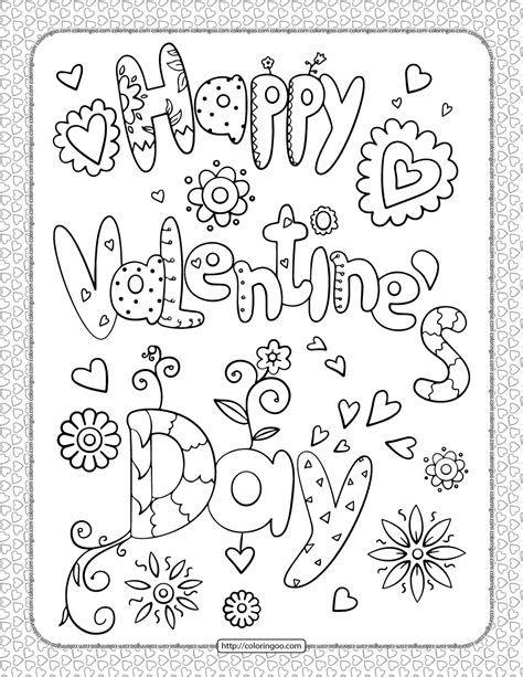 happy valentines day  coloring page