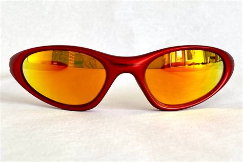 2000 oakley minute® fmj red fire iridium iridium vintage sunglasses