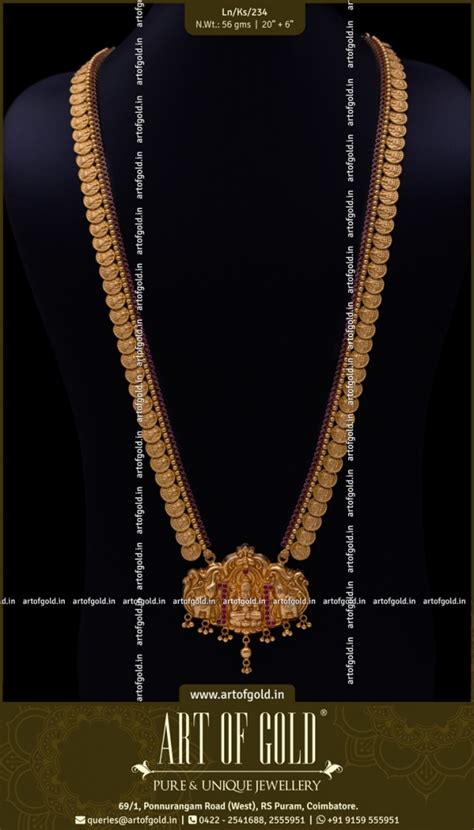 Kasu Haram - Lakshmi Pendant | Art of Gold Jewellery