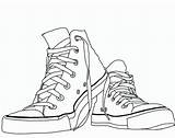 Coloring Pages Converse Shoes Drawing Line Choose Board sketch template