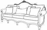 Sofa Coloring Pages Furniture Armchair Tv Visit sketch template