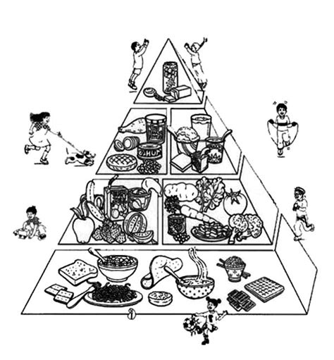 interesting food guide pyramid coloring pages  print