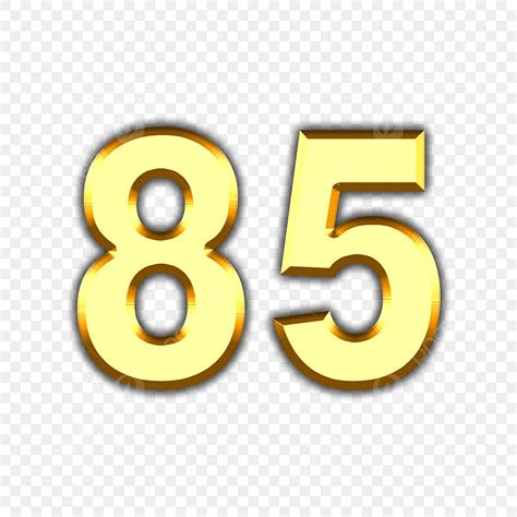 font number white transparent number  golden font eightyfive font