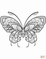 Coloring Butterfly Butterflies Pages Zentangle Kids Color Beautiful Printable Adults Patterns Adult Book Simple Drawing Easy Mandala Insects Sheets Colouring sketch template