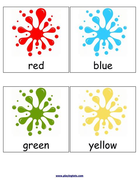 printable colors flash cards printable flash cards color