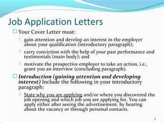 job application letters resume