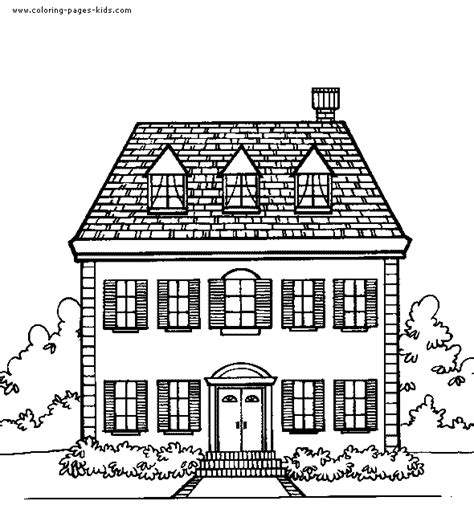 houses  homes color page family people  jobs coloring pages