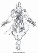 Creed Assassin Ezio Coloriage Jogos Lineart Ausmalbilder Gamers Pintar Malvorlagen Splash Wx Buscando sketch template
