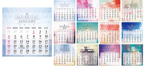 print mini wall calendar content design style