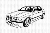 E36 Drift Tuning Lowrider Stance sketch template