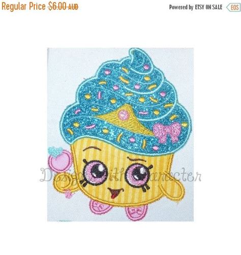 cupcake applique machine embroidery design 3 sizes 4x4