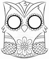 Coloring Pages Print Printable Skull Girly Sugar Owl Animal Colouring Cute Off Cat Adults Skeleton Cool Clipart Adult Color Sheets sketch template