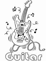 Guitar Cartoon Categories Coloring sketch template