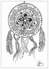 Mandala Coloring Dream Catcher Pages Mandalas Dreamcatcher Adult Adults Zen Draw Valentin Beautiful Attrape Reve Relaxation Drawing Color Stress Anti sketch template