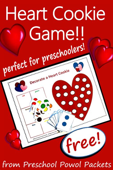 valentine game decorate  heart cookie   preschool