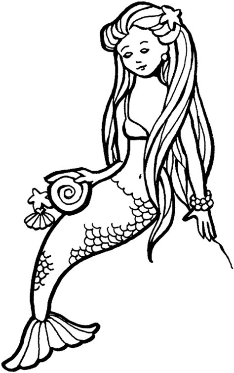 mermaid colouring pages