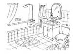 Para Badezimmer Banheiro Malvorlage Colorir Haus Innen Von Casa Zum Ausmalbilder Badkamer Bathroom Partes Bano Ausdrucken Bain Salle La sketch template