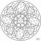 Coloring Mandala Simple Pages Abstract sketch template